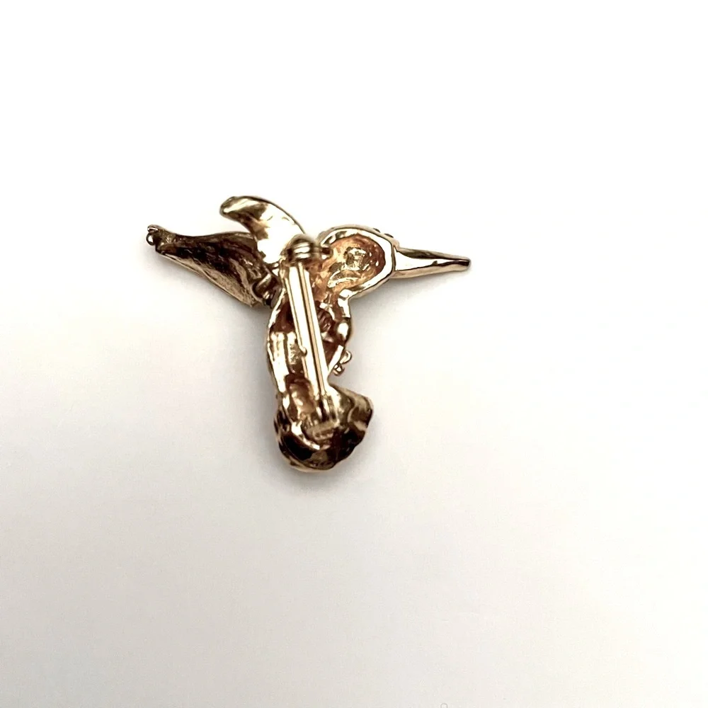 Hummingbird Rhinestone Lapel Pin - Picture 2 of 2